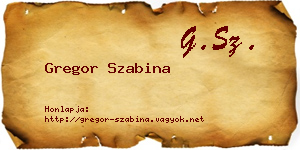 Gregor Szabina névjegykártya